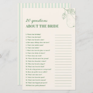 Perfect Pear 20 Questions About the Bride Game