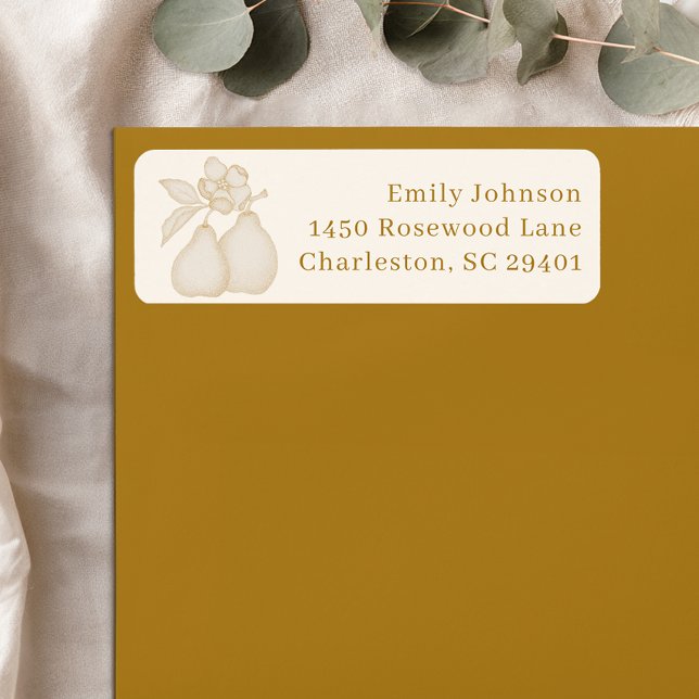 Perfect Pear Bridal Shower | Gold Address Labels (Return Address Label)