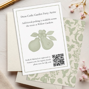 Perfect Pear Bridal Shower   Sage Green Registry  Enclosure Card