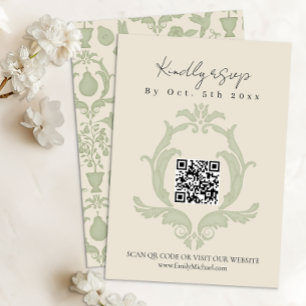 Perfect Pear Bridal Shower   Sage Green RSVP Card