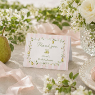 Perfect Pear Bridal Shower Thank You Card