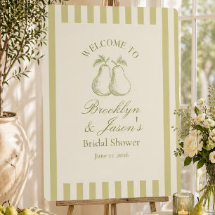 Perfect Pear Bridal Shower Welcome Sign