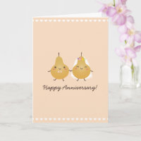 Perfect Pear Cute Cartoon Couple Happy Anniversary