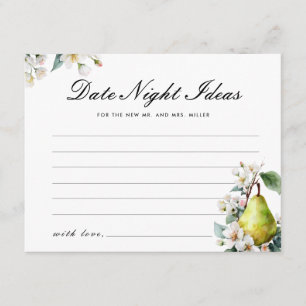 Perfect Pear Date Night Ideas Bridal Shower Enclosure Card
