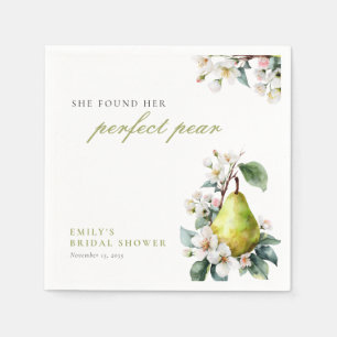 Perfect Pear Floral Bridal Shower Napkin