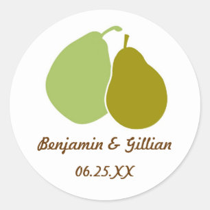Perfect pear green wedding favour name tag label