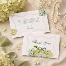 Perfect Pear Hydrangea Bridal Shower Thank You