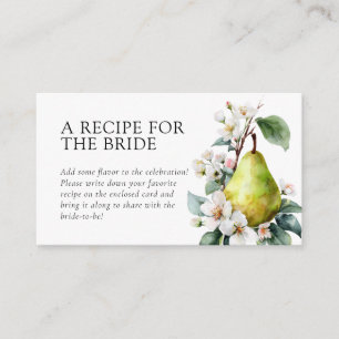 Perfect Pear Recipe Request Bridal Shower  Enclosure Card