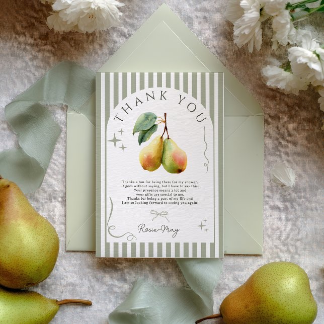 Perfect Pear Retro Old Money Pair Bridal Shower Thank You Card (Perfect Pear Retro Old Money Pair Bridal Shower Thank You Card)