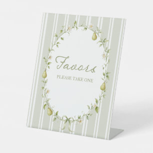 Perfect Pear Sage Green Bridal Shower Favour Pedestal Sign