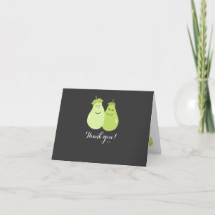 Perfect Pear Wedding Couple Thank you Note Card