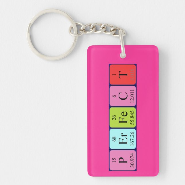 Perfect periodic table name keyring (Front)