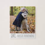 Perfect Pet Best Friends Personalised Names Photo Jigsaw Puzzle<br><div class="desc">Add your own photo of you and your best furry friend in this cute and simple "best friends" personalised jigsaw puzzle.</div>