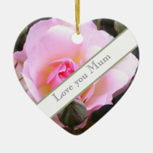 Perfect pink English Rose   Ceramic Ornament