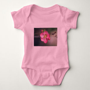 Perfect Pink Flowering Quince Baby Bodysuit