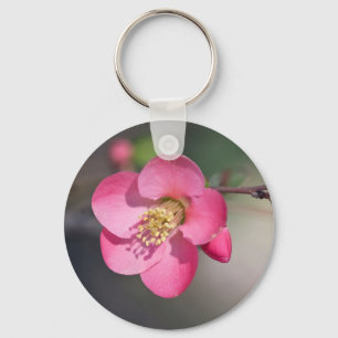 Perfect Pink Flowering Quince Key Ring