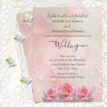 Perfect Pink Roses Wedding Invitation