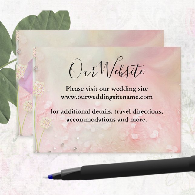 Perfect Pink Roses Wedding Website Enclosure Card (Creator Uploaded)