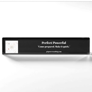 Perfect/Powerful Black Acrylic Desk Plaque Nameplate