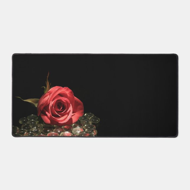 Perfect Pretty Rose Flower Floral Desk Mat (Front)