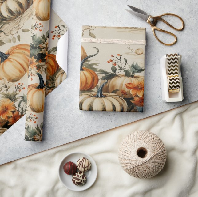 Perfect Pumpkin Party Halloween Thanksgiving Fall Wrapping Paper (Crafts)