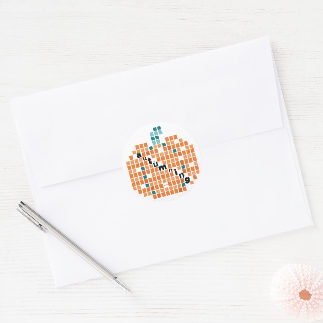 Perfect Pumpkins = Autumning Classic Round Sticker (Envelope)