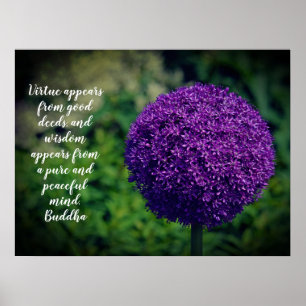 Perfect Purple Allium Flower Motivational Quote Poster