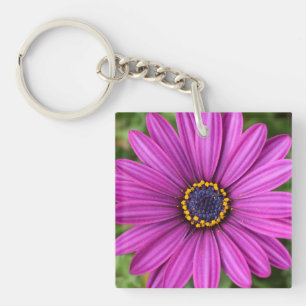 Perfect Purple Flower Head Key Ring