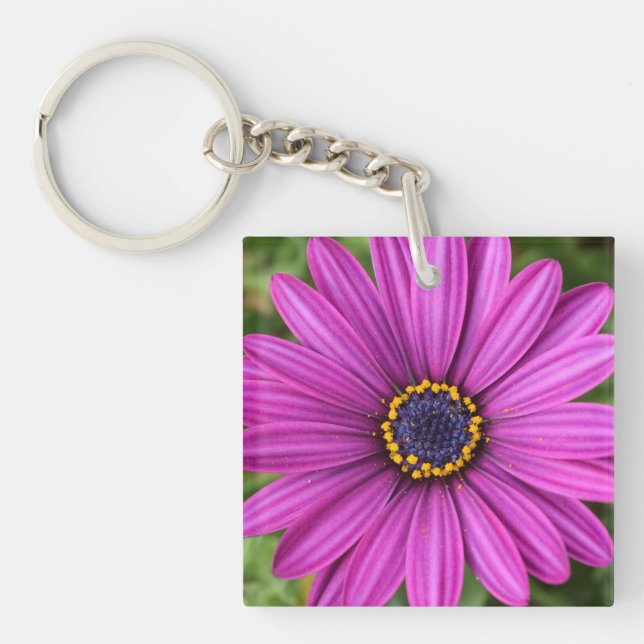 Perfect Purple Flower Head Key Ring (Front)