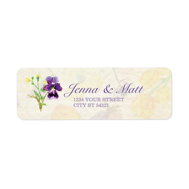 Perfect Purple Pansies Address Labels (Front)