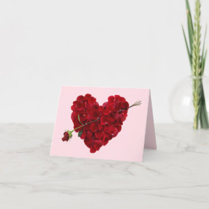 Perfect Red Rose Heart with Arrow Greeting Card