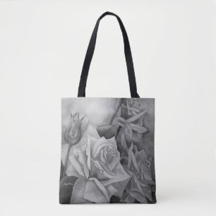 Perfect Roses in Shades of Gray Tote Bag