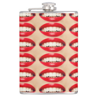 Perfect Smile Femme Fatale Pop-art Hip Flask