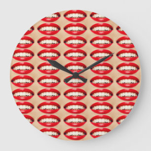 Perfect Smile Femme Fatale Pop-art Large Clock
