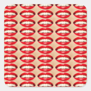 Perfect Smile Femme Fatale Pop-art Square Sticker