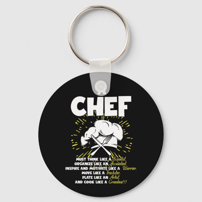 Perfect Statement Chef For Any Cooking Connoisseur Key Ring (Front)