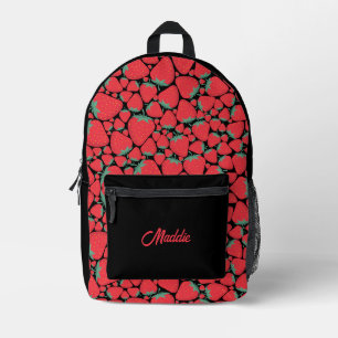 Perfect Strawberry Pattern Printed Backpack