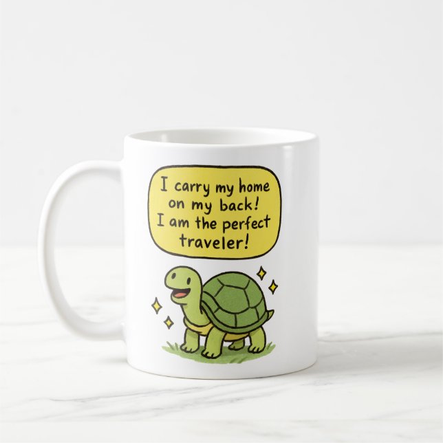 Perfect Traveller Turtle Coffee Mug (Left)