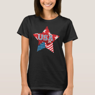 Perfect USA Flag Colour Star - LOVE USA T-Shirt