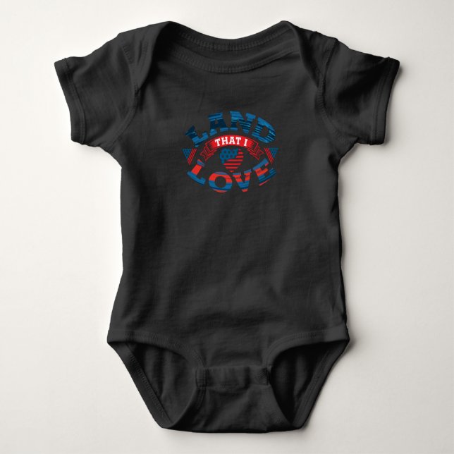 Perfect USA Lover Design America Flag Baby Bodysuit (Front)