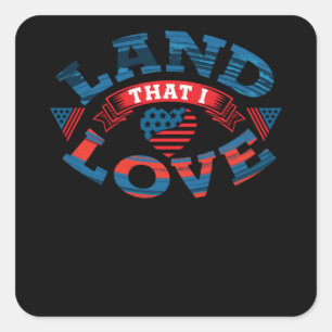 Perfect USA Lover Design America Flag Square Sticker