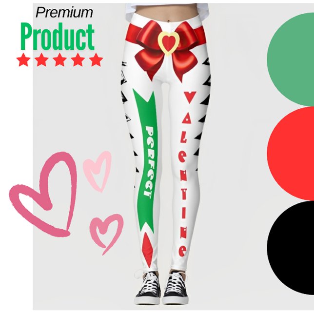 Perfect Valentine Gift Custom Bow and Heart Design Leggings (Creator Uploaded)