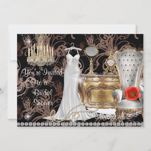 PERFECT VINTAGE STYLE BRIDAL SHOWER INVITATION (Front)