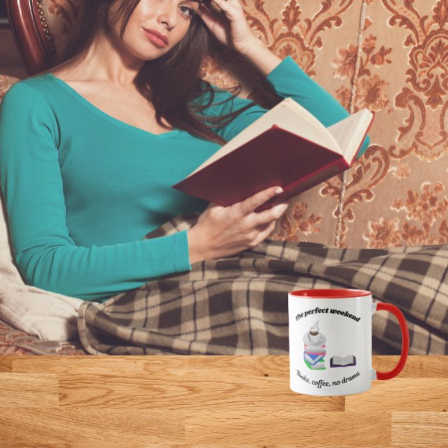 Perfect weekend-Books, coffee no drama Mug (Creator Uploaded)