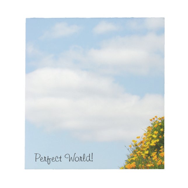 Perfect World! notepads Blue Sky White Clouds (Front)