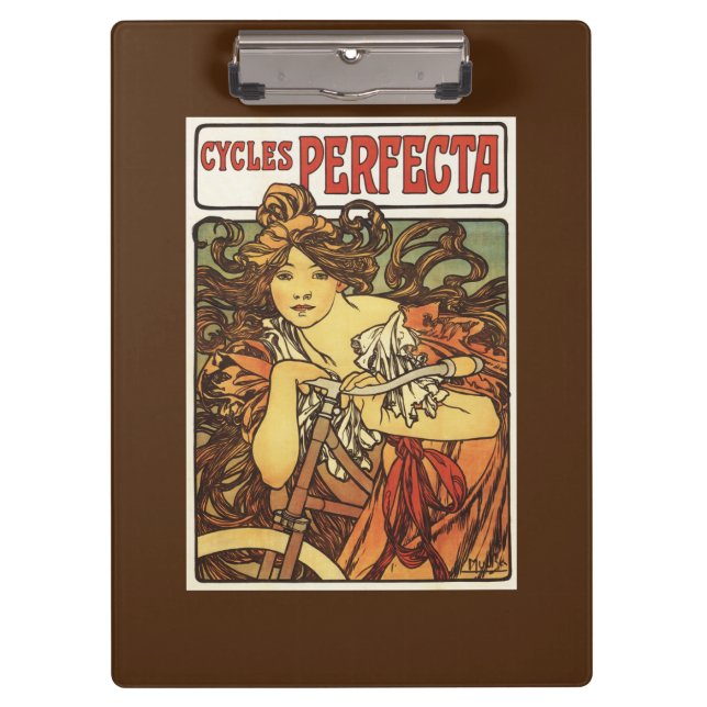 Perfecta Bicycles with Woman Advertisement Poste Clipboard (Front)