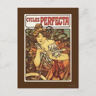 Perfecta Bicycles with Woman Advertisement Poste Postcard