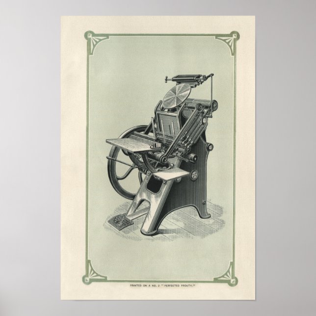 Perfected Prouty letterpress printing press poster (Front)