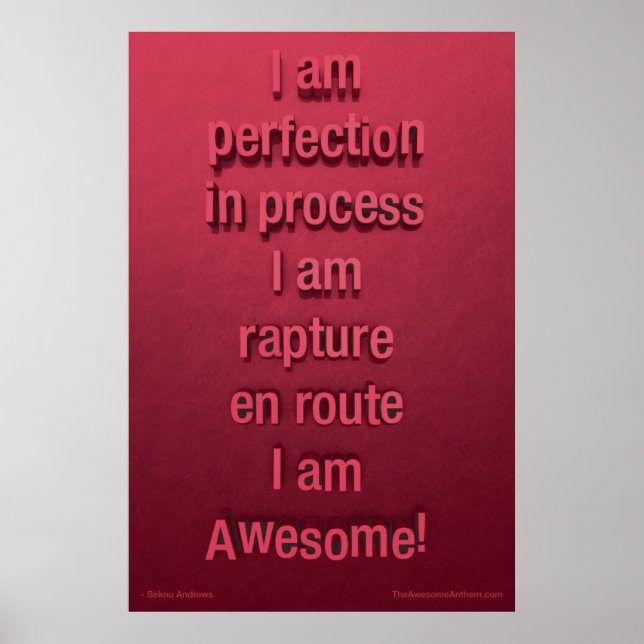 "PERFECTION" Awesome Poster (Confidence) (Front)