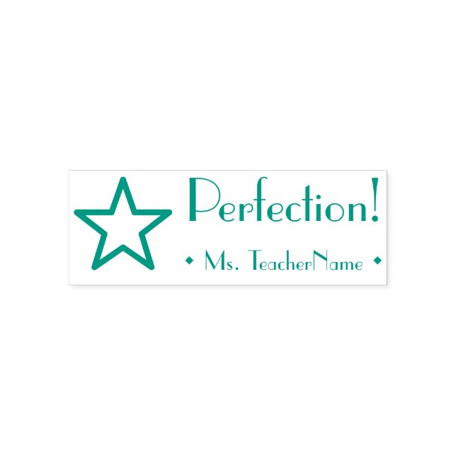 "Perfection!" + Custom Educator Name Self-inking Stamp (Design)